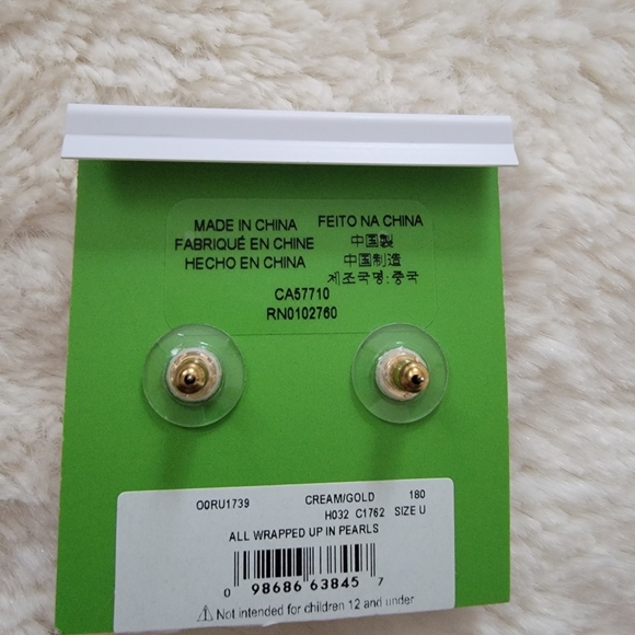 SOLD NWT Kate Spade Gold Earrings with Hanging Pearls - Picture 3 of 3